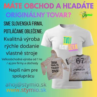 Máte predajňu, e-shop alebo hľadáte spoľahlivého dodávateľa oblečenia? Sme slovenský výrobca a zabezpečujeme komplexnú...
